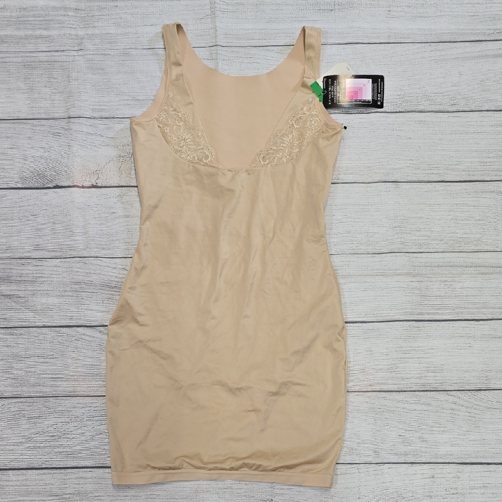 Elegant Beige Women's Slimming Slip Dress
